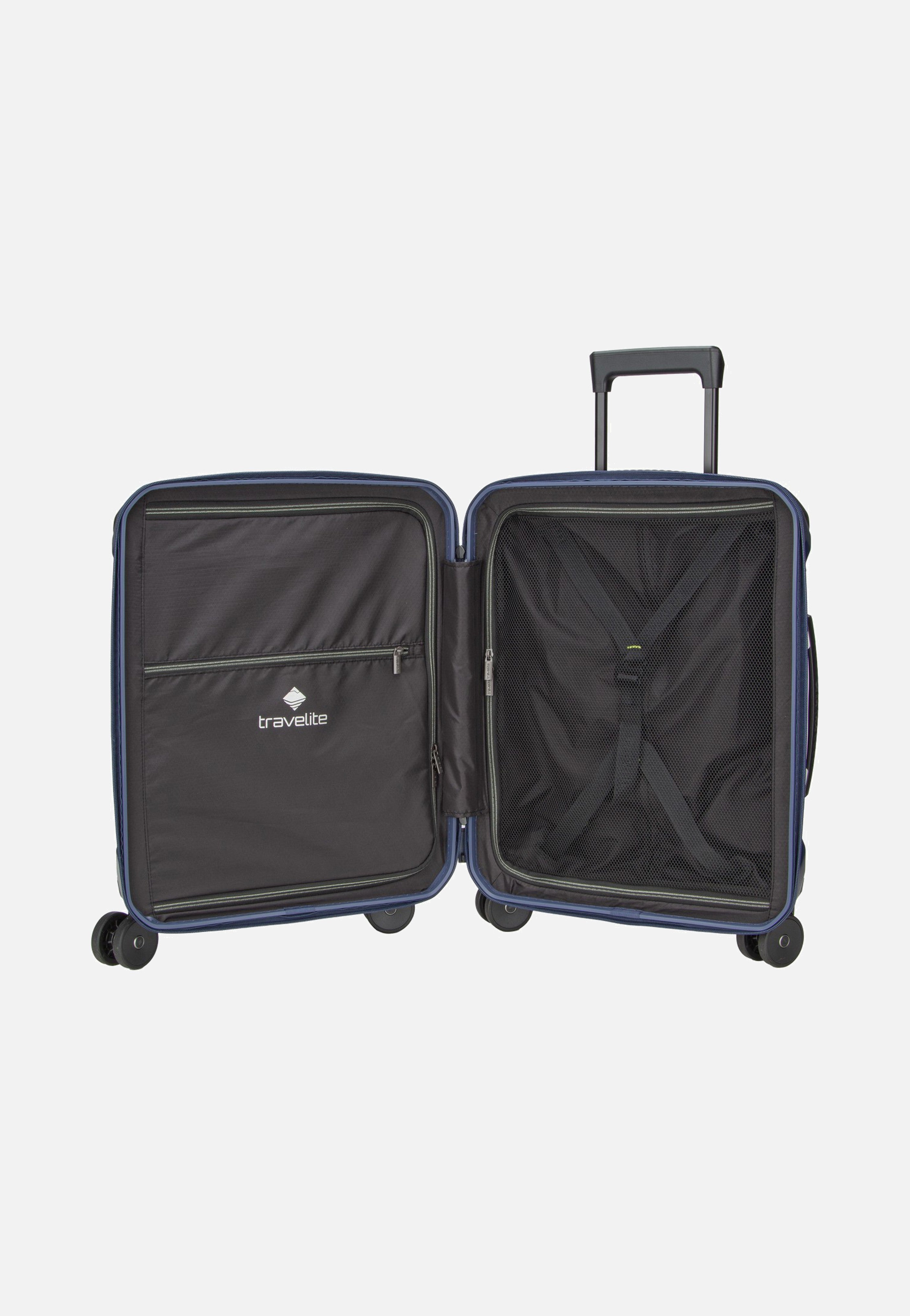 travelite Millennium Trolley 4W S Front Pocket Navy Koffer
