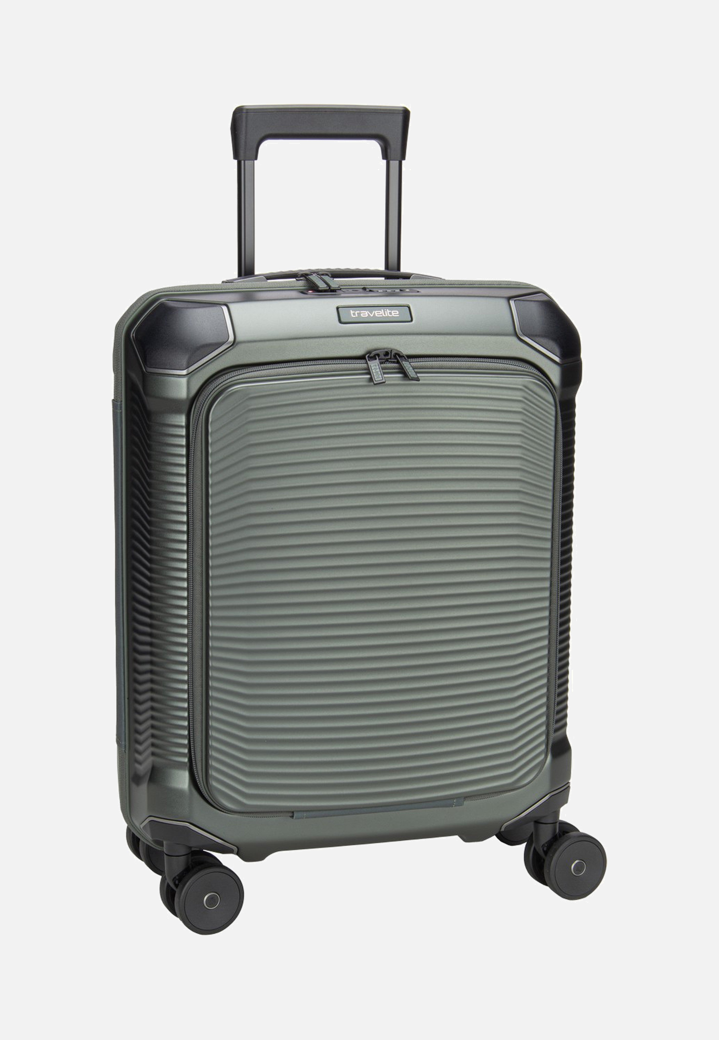 travelite Millennium Trolley 4W S Front Pocket Pine Green Koffer