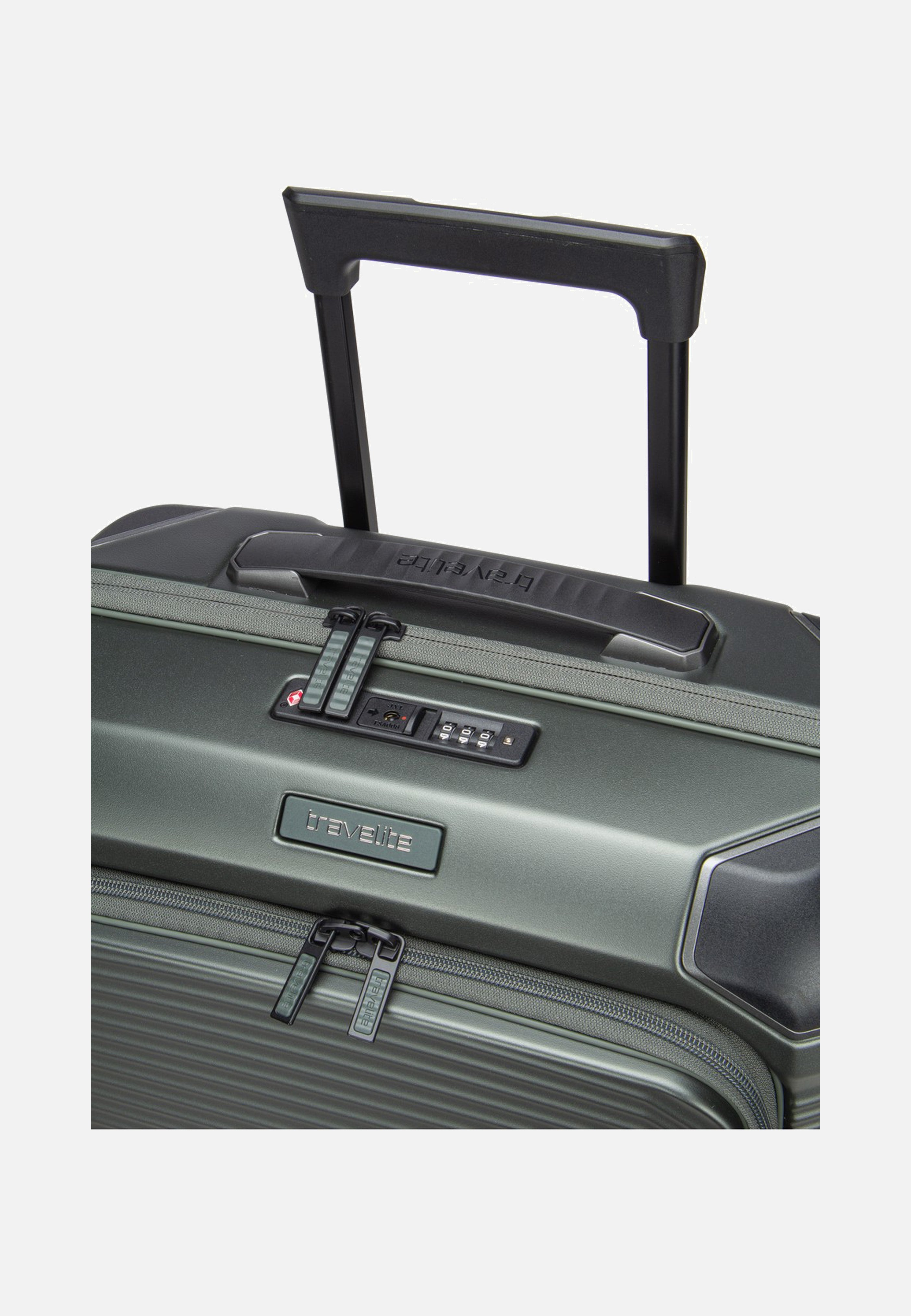 travelite Millennium Trolley 4W S Front Pocket Pine Green Koffer