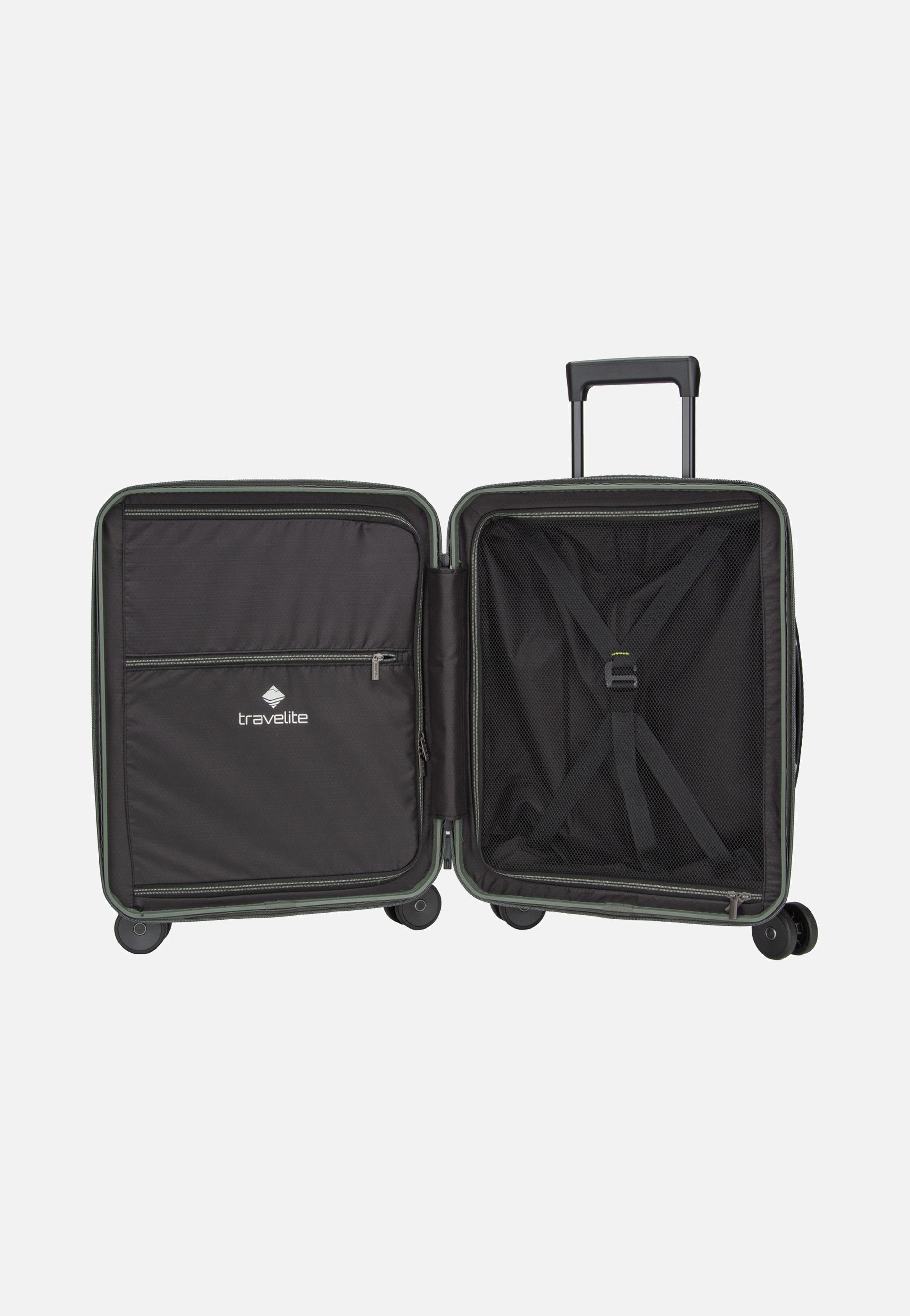 travelite Millennium Trolley 4W S Front Pocket Pine Green Koffer