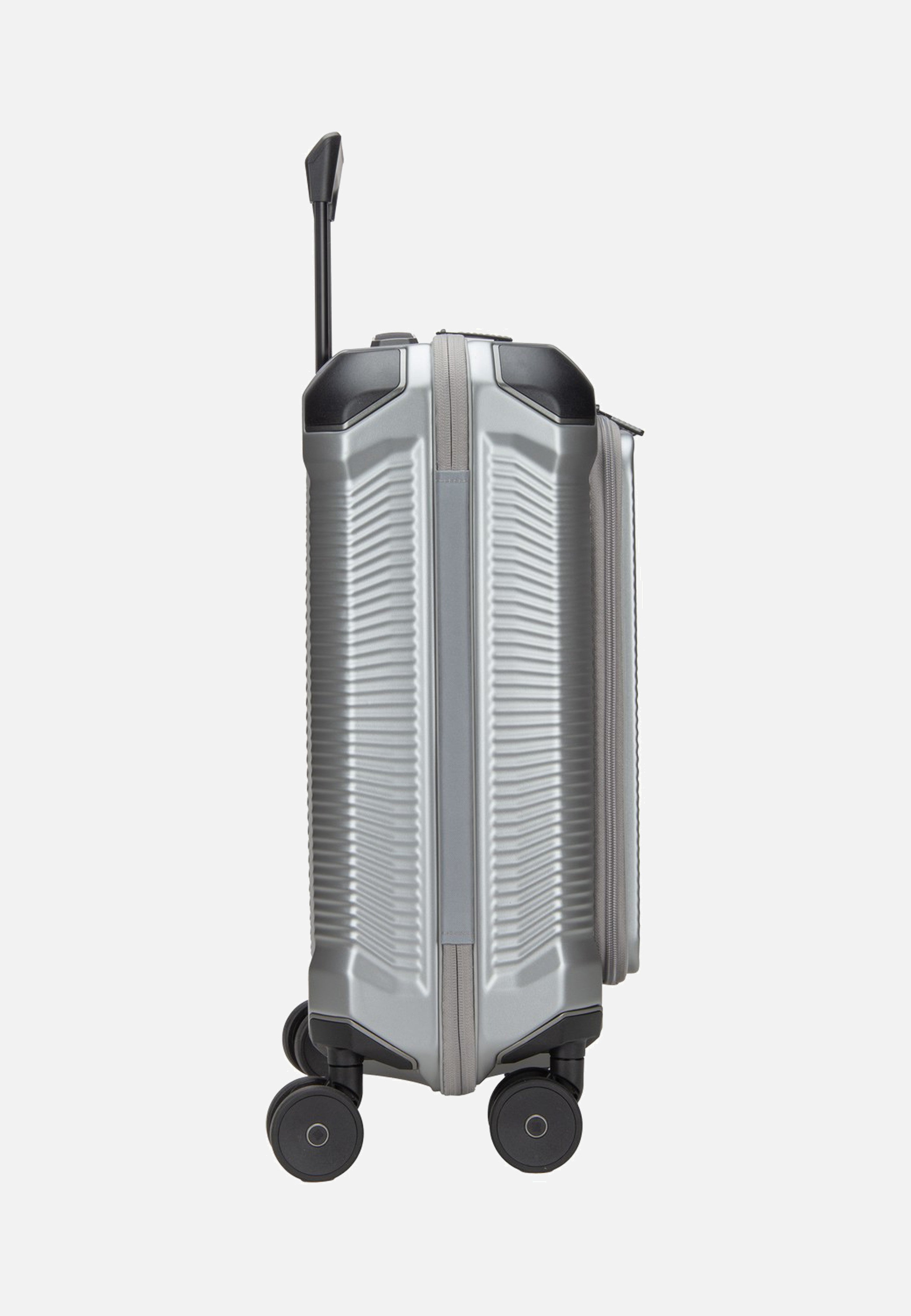 travelite Millennium Trolley 4W S Front Pocket Silver Koffer
