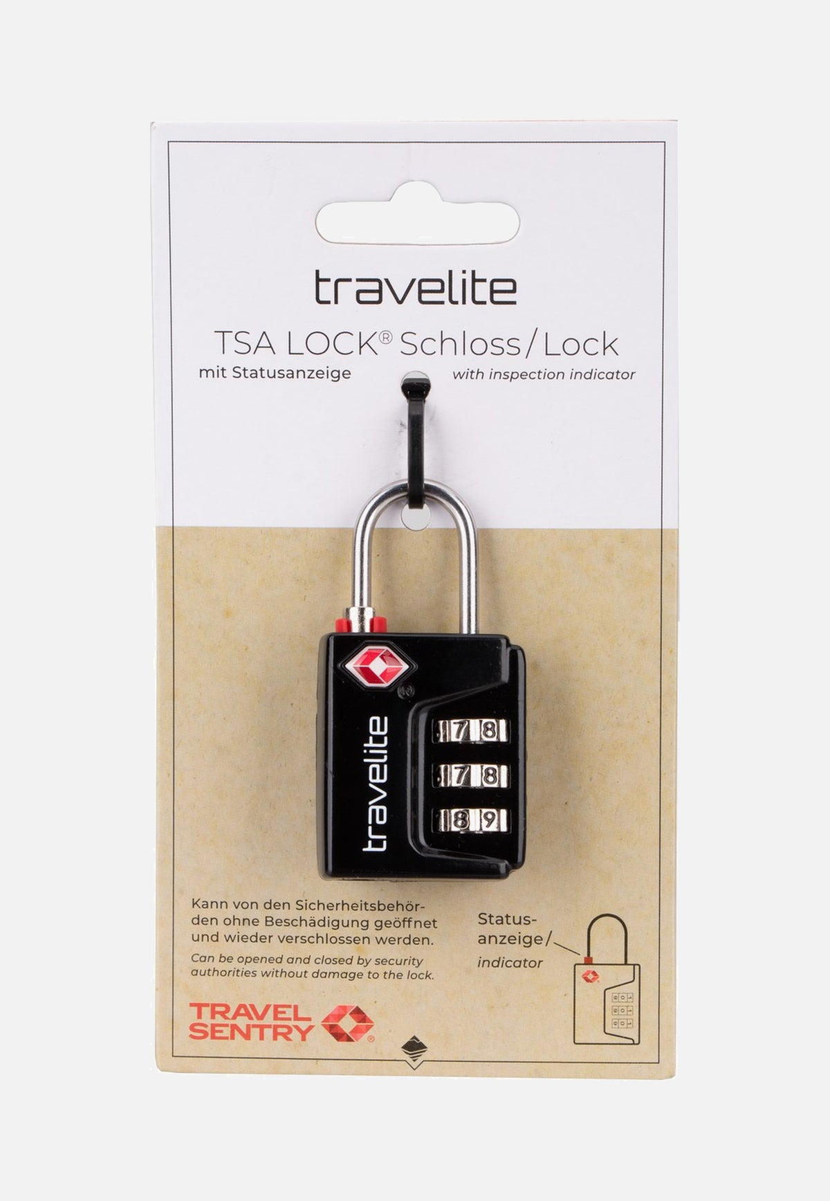 travelite TSA 3er Kombilock TravelSentry Schwarz Schloss