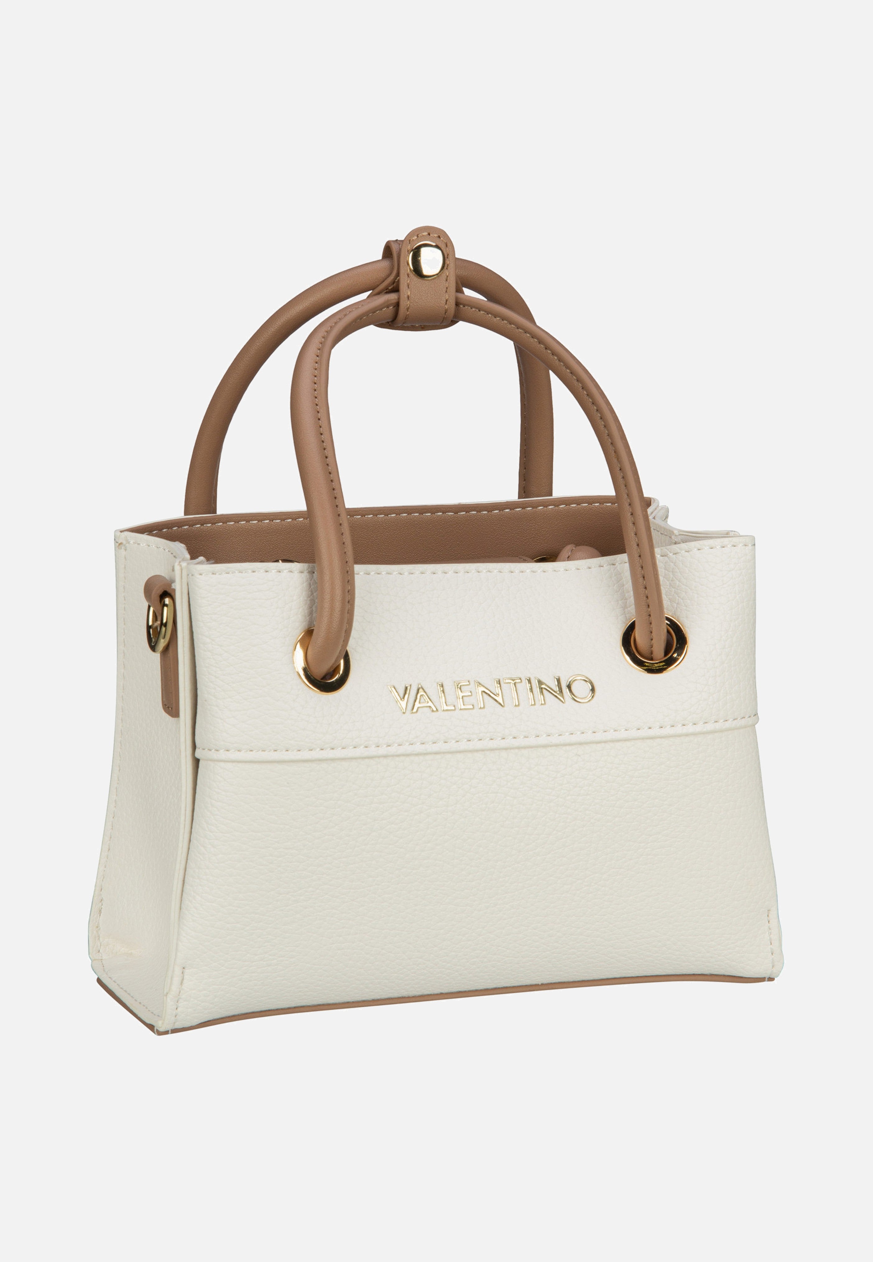 Valentino Alexia Shopping 805 Bianco/Cuoio Tote Bag