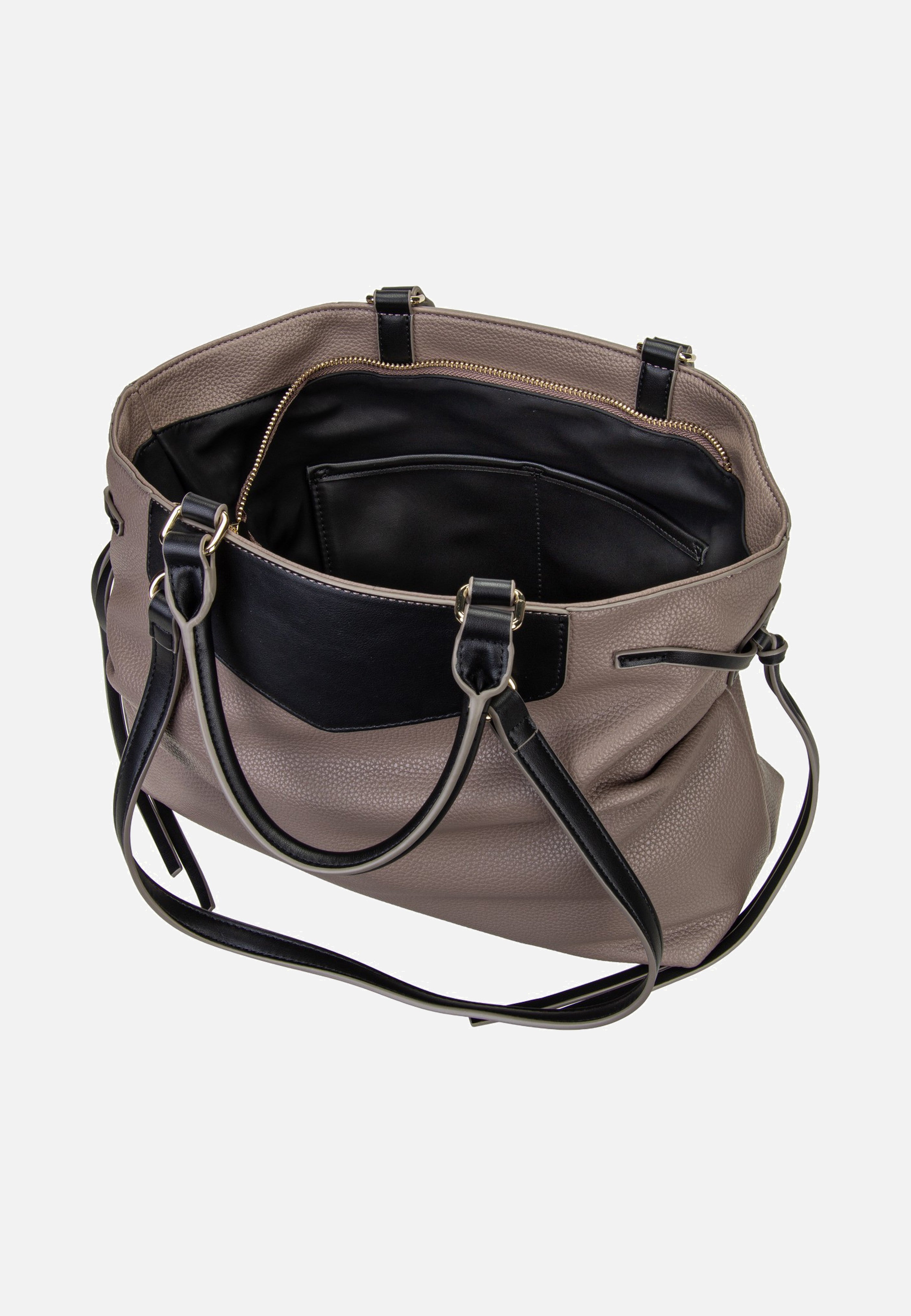Valentino Fiamma Re 5Y04 Taupe/Nero Tote Bag