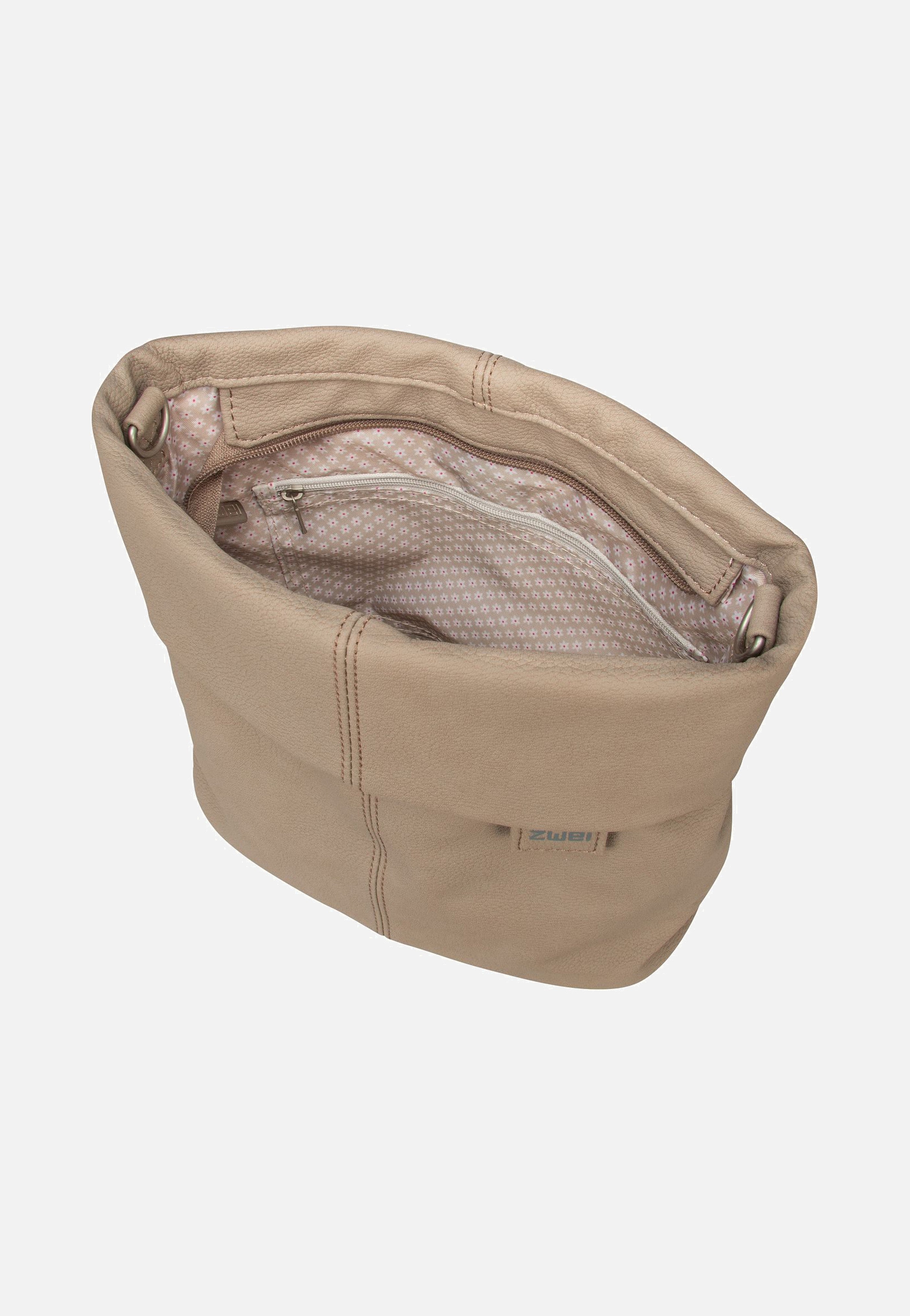 zwei Mademoiselle M8 Nubuk/Cappucino Beuteltasche