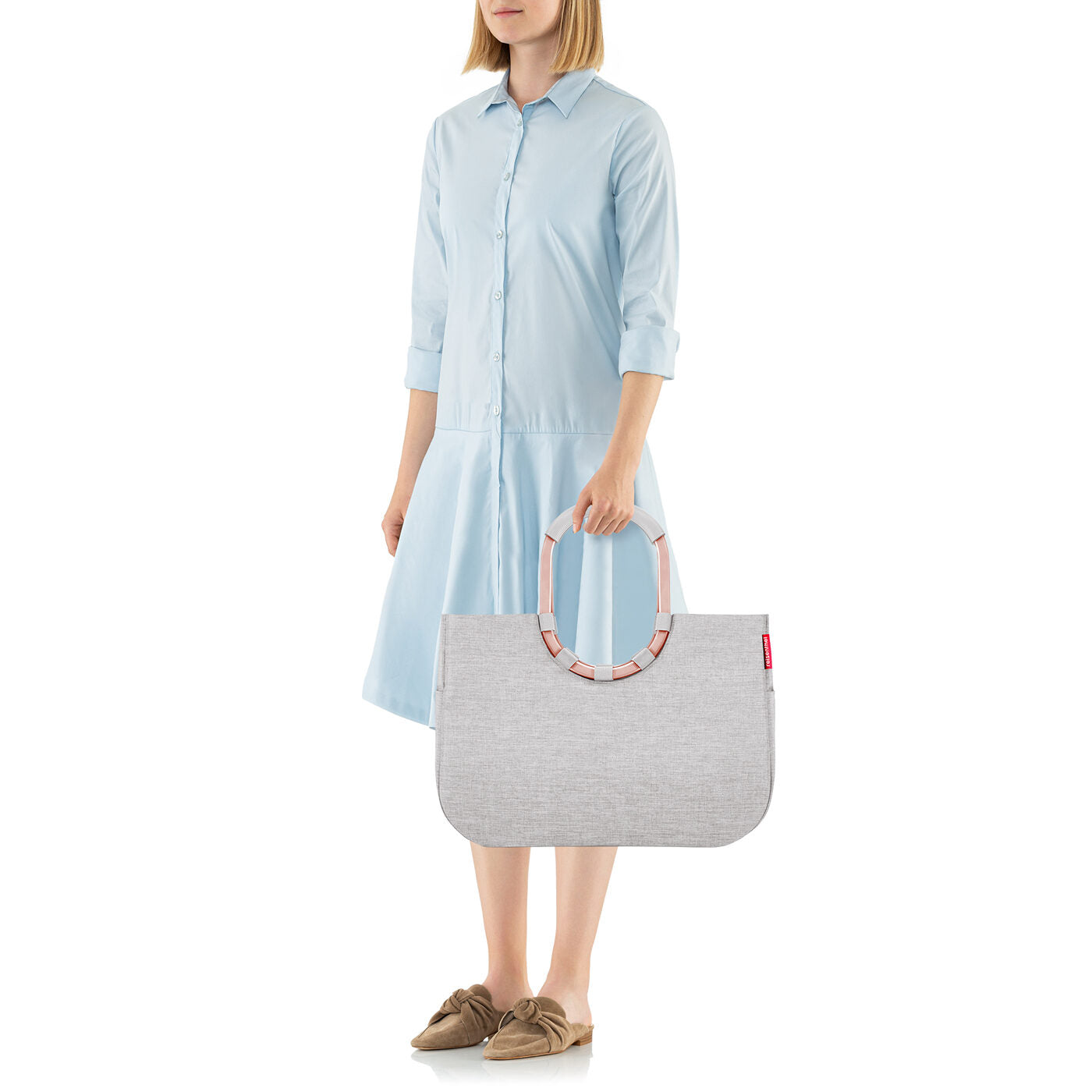 reisenthel loopshopper L Frame Twist Sky Rose Einkaufskorb – Silhouettenansicht