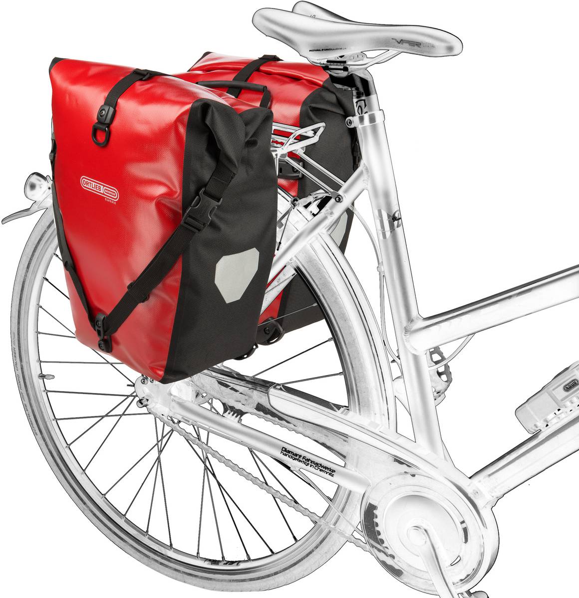 ORTLIEB Back-Roller Sonnengelb Schwarz 2er Set Fahrradtasche – Silhouettenansicht