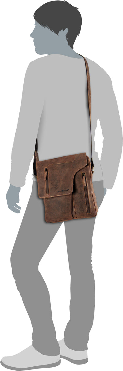 Greenburry Vintage Revolver Bag Sattelbraun Crossbody Bag – Silhouettenansicht