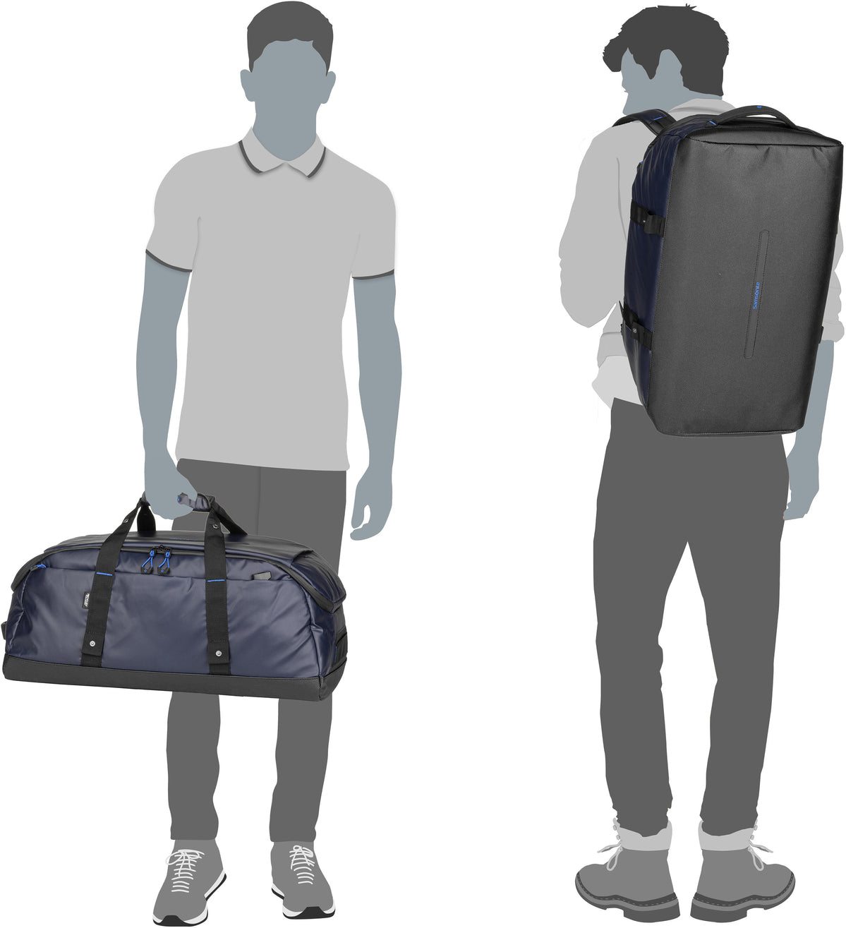 Samsonite Ecodiver Duffle M Black Dufflebag – Silhouettenansicht