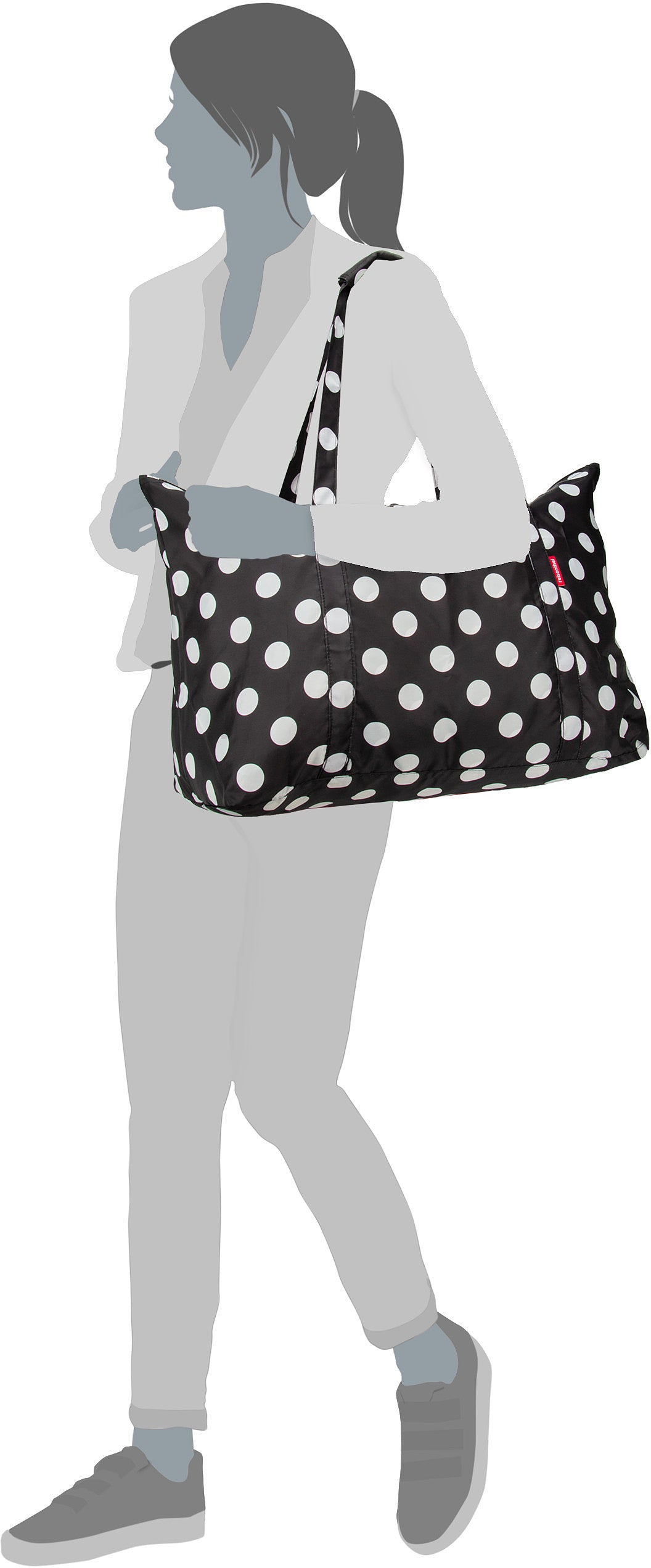 reisenthel mini maxi travelbag Dots Einkaufstasche – Silhouettenansicht