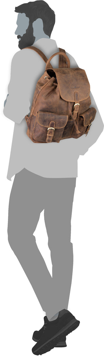 Greenburry Vintage 1711 Sattelbraun Rucksack – Silhouettenansicht