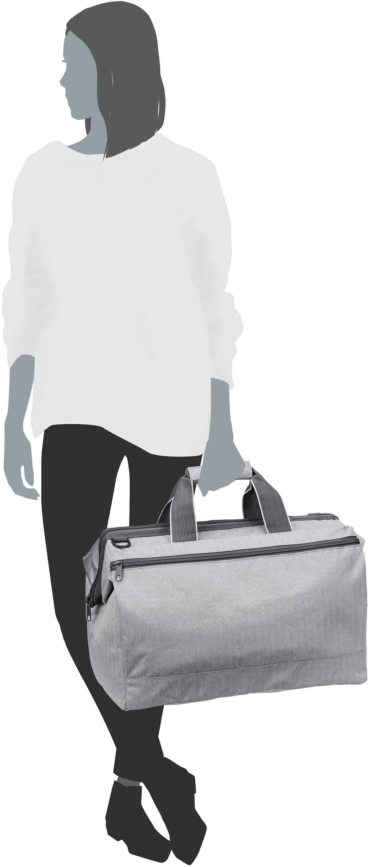 reisenthel allrounder L pocket Dots White Weekender – Silhouettenansicht