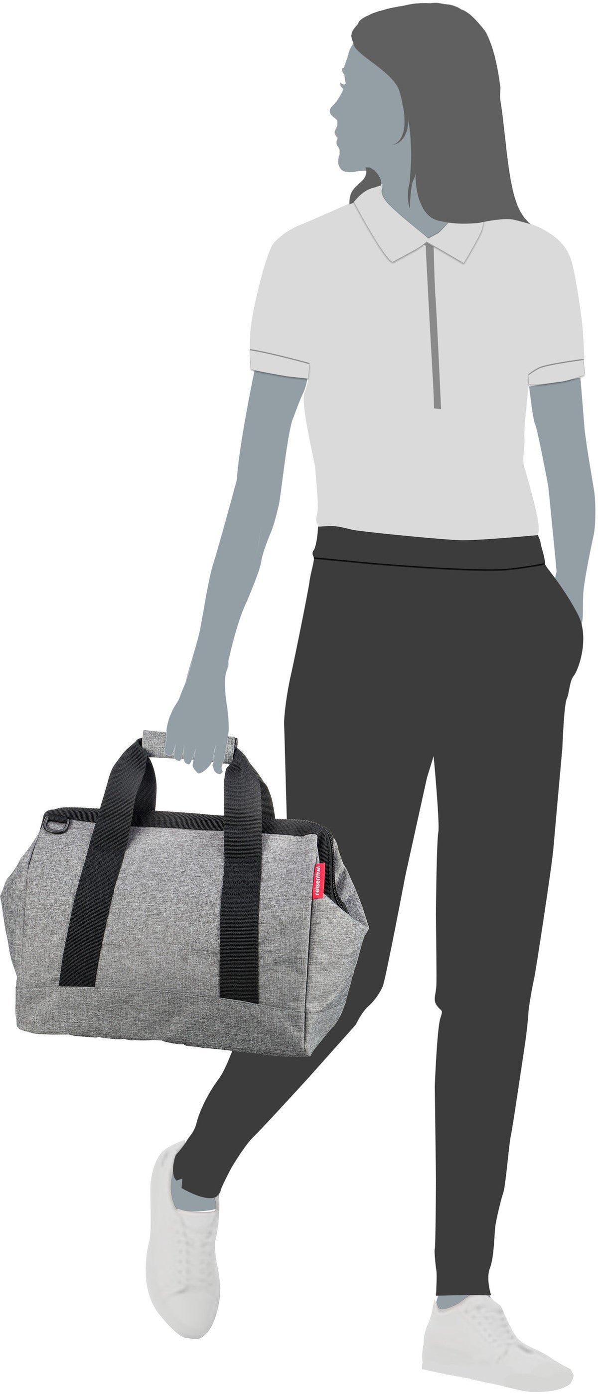 reisenthel allrounder M twist Twist Sky Rose Dufflebag – Silhouettenansicht
