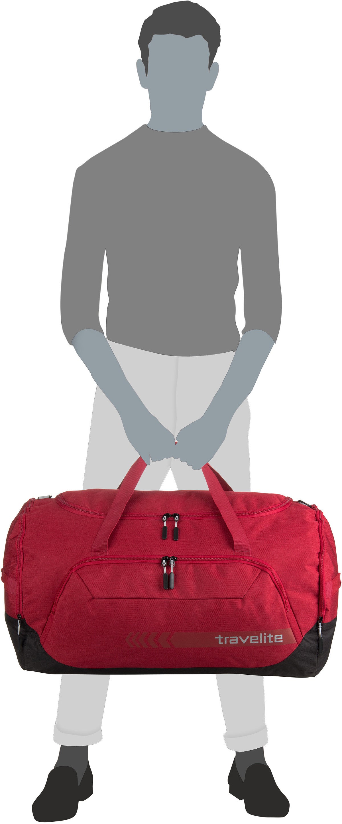 travelite Kick Off XL Salbei Dufflebag – Silhouettenansicht
