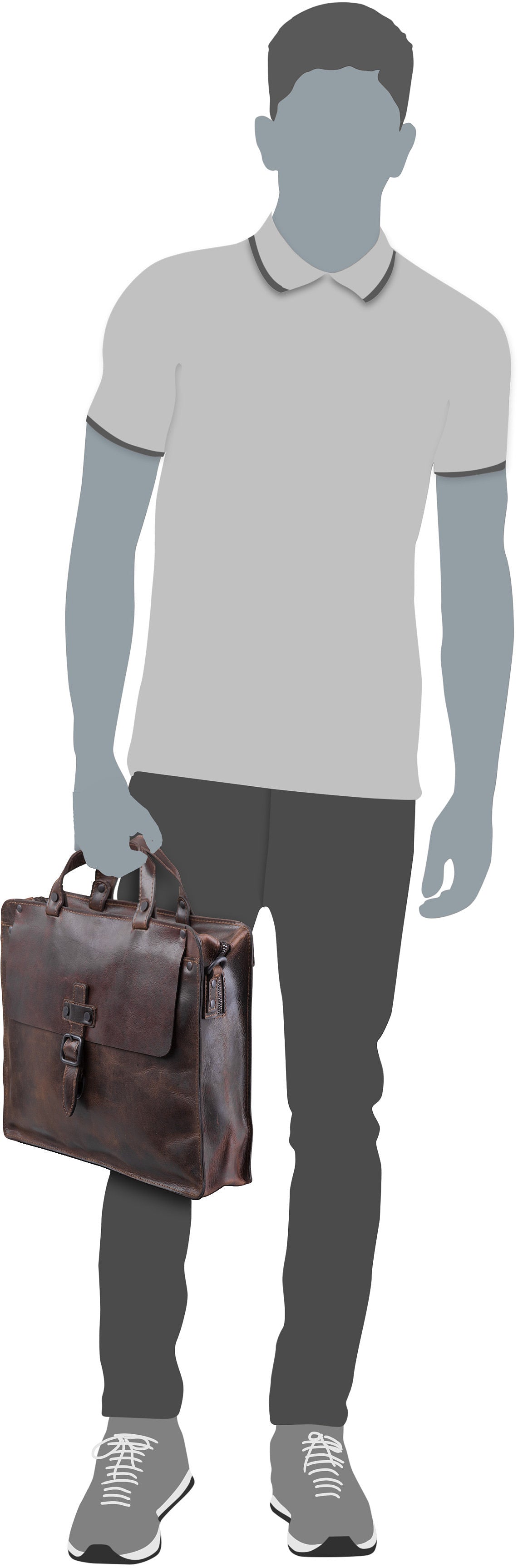 Harold's Aberdeen 2944 S Schwarz Aktentasche – Silhouettenansicht