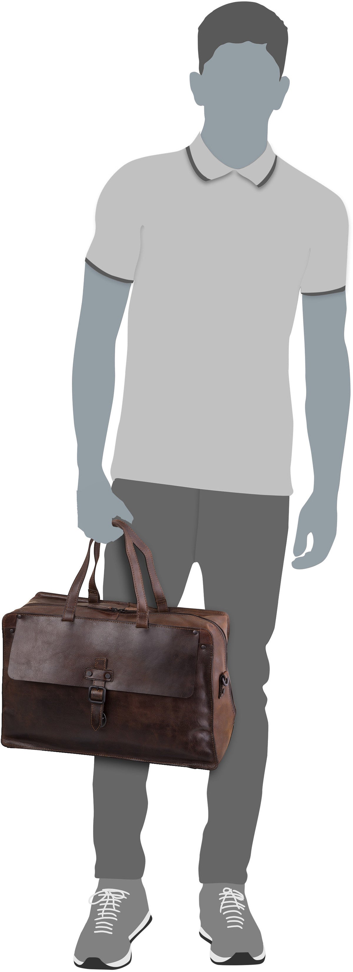 Harold's Aberdeen 2948 Schwarz Weekender – Silhouettenansicht