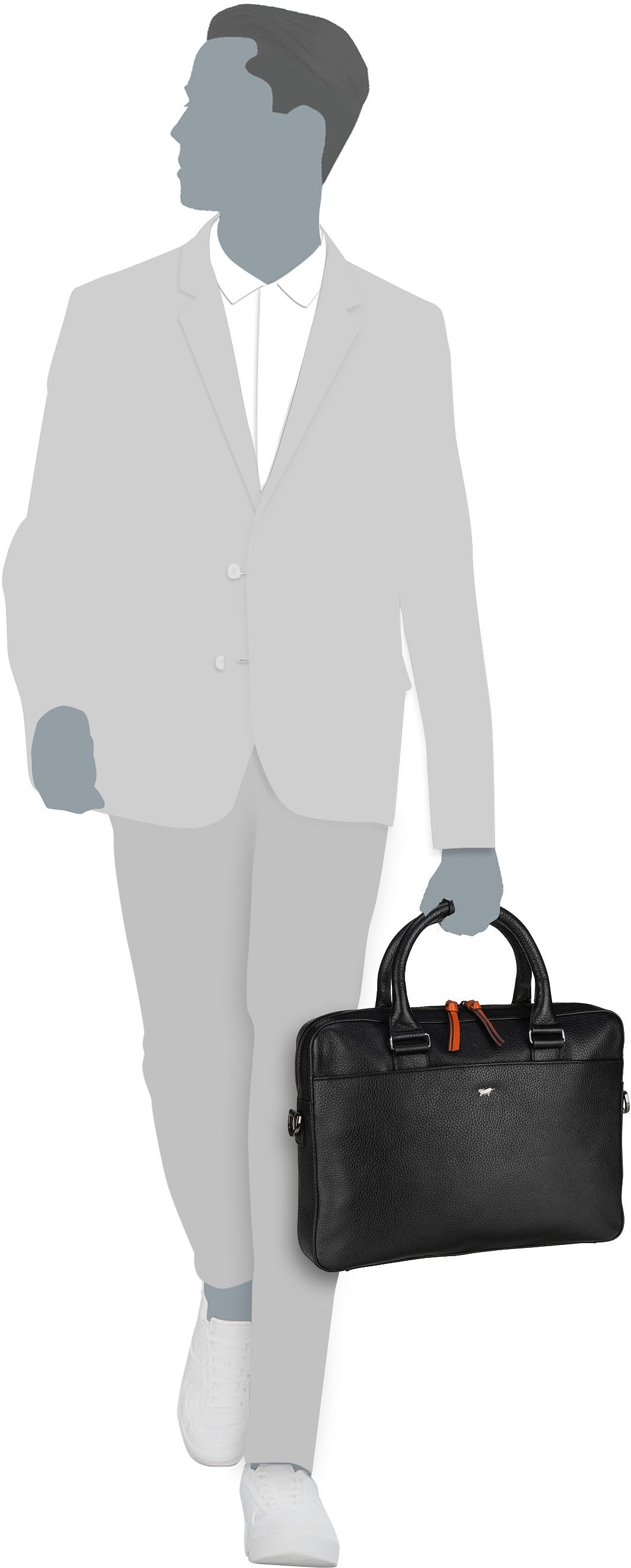 Braun Büffel Novara 26365 Choco Aktentasche – Silhouettenansicht