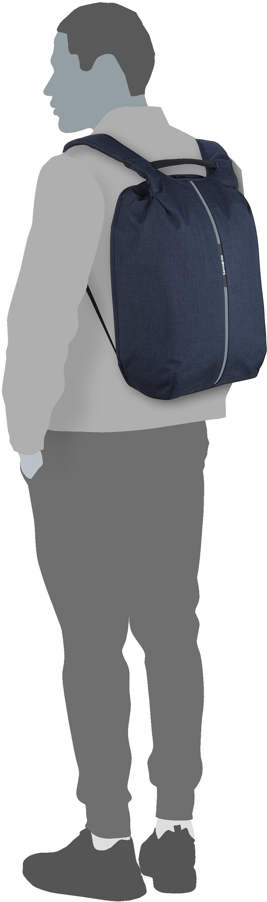 Samsonite Securipak Laptop 15.6'' Cool Grey Rucksack – Silhouettenansicht