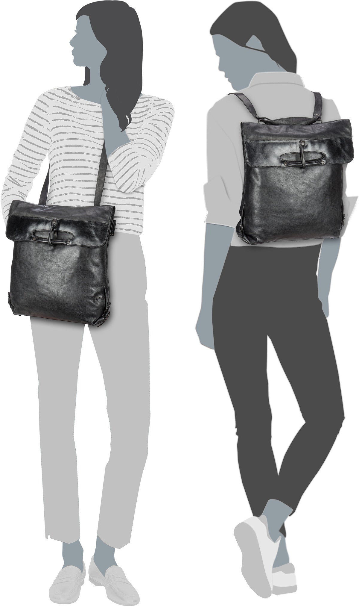 aunts & uncles Mrs. Apple Strudel Black Smoke Rucksack – Silhouettenansicht