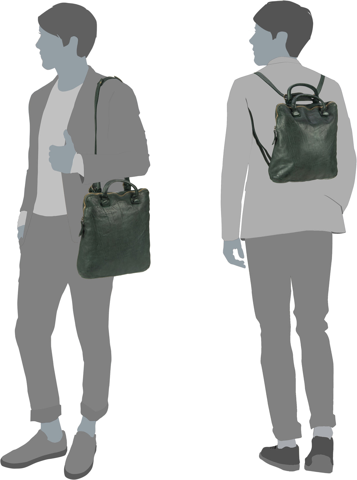 Harold's Submarine 44 Grün Rucksack – Silhouettenansicht