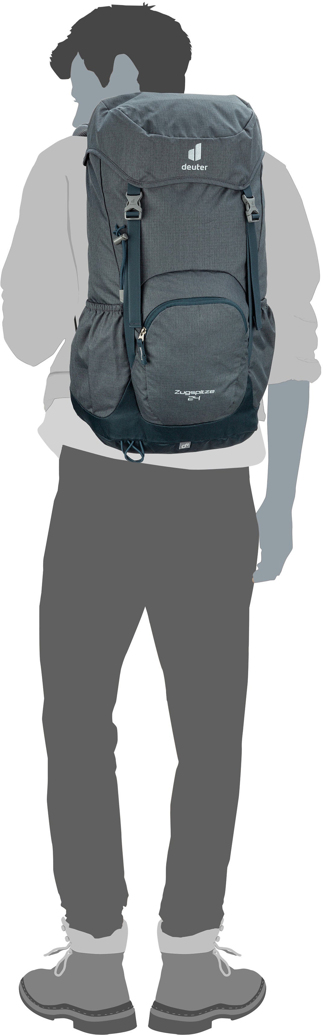 Deuter Zugspitze 24 Graphite/Ink Wanderrucksack – Silhouettenansicht
