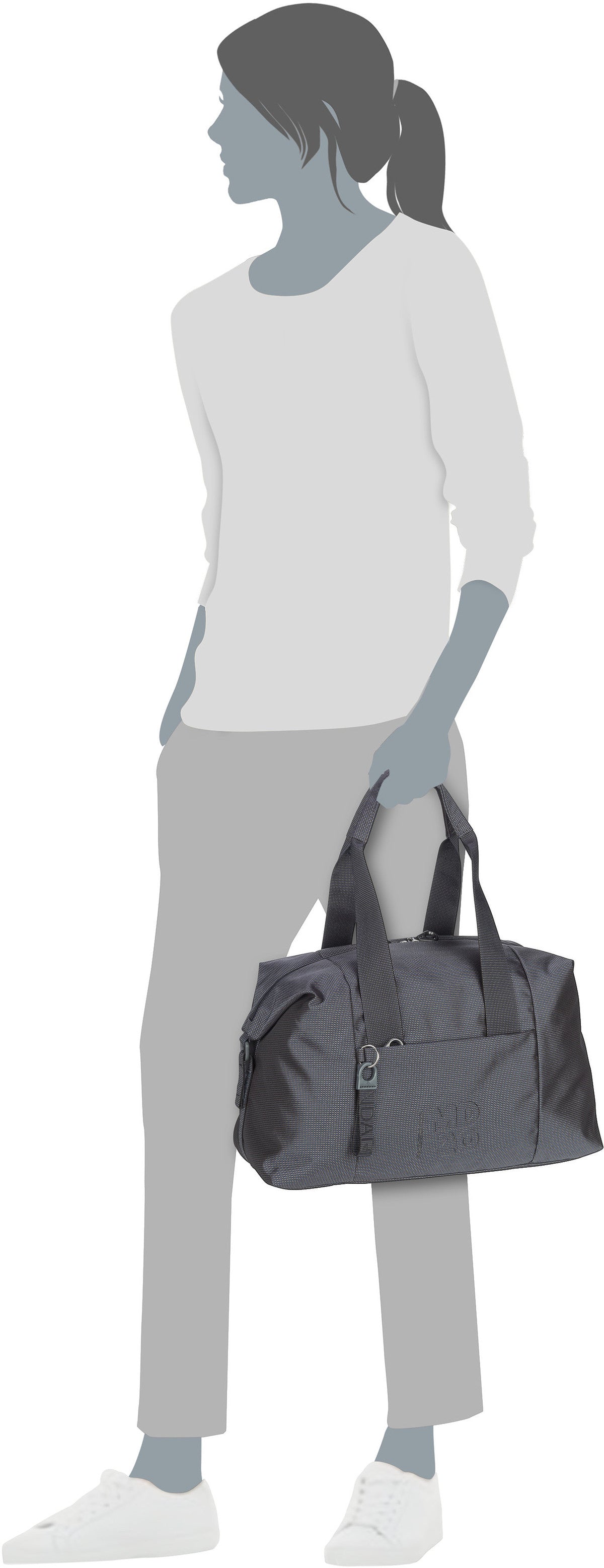 Mandarina Duck MD20 Duffle QMB01 Black Weekender – Silhouettenansicht
