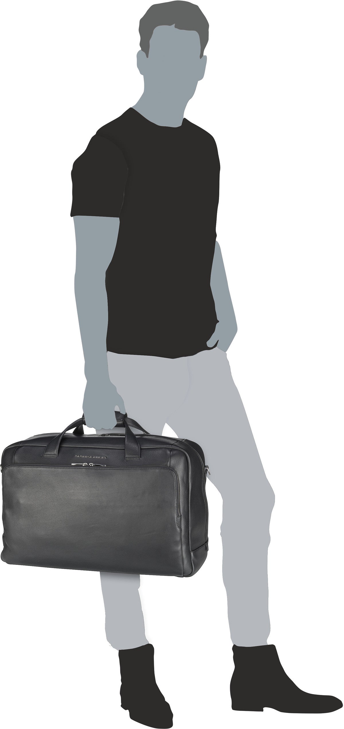 Porsche Design Roadster Leather 1001 Black Weekender – Silhouettenansicht