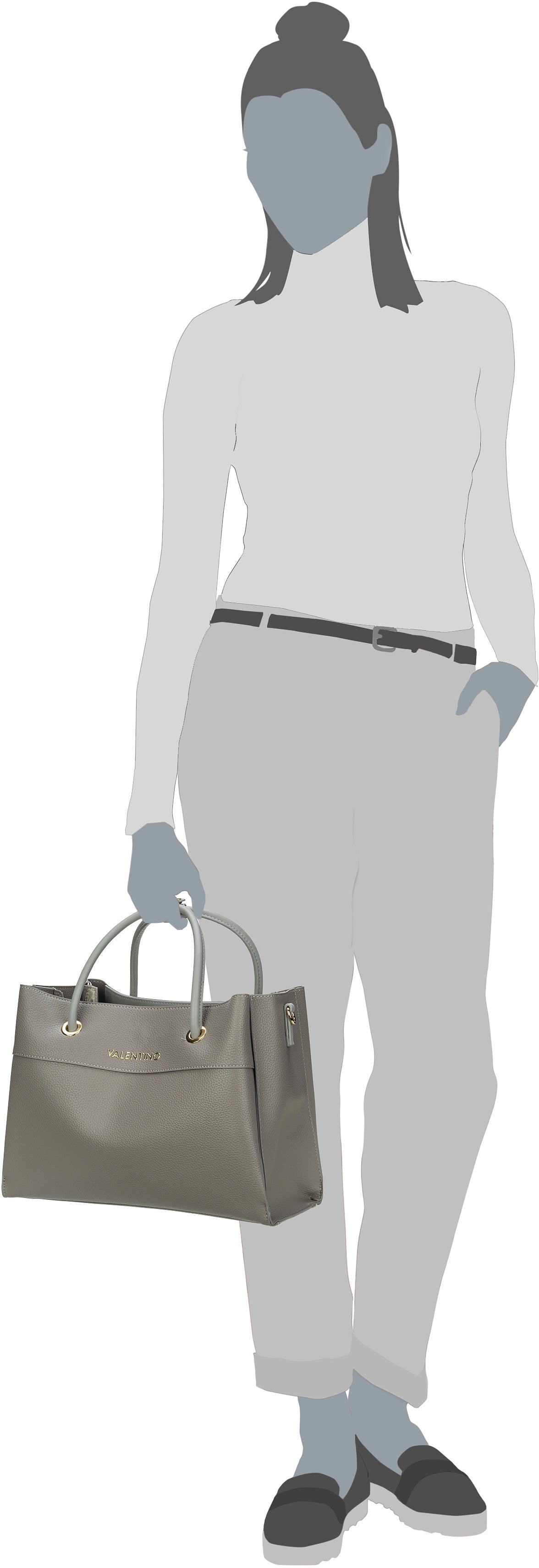Valentino Alexia Tote 802 Ecru Tote Bag – Silhouettenansicht
