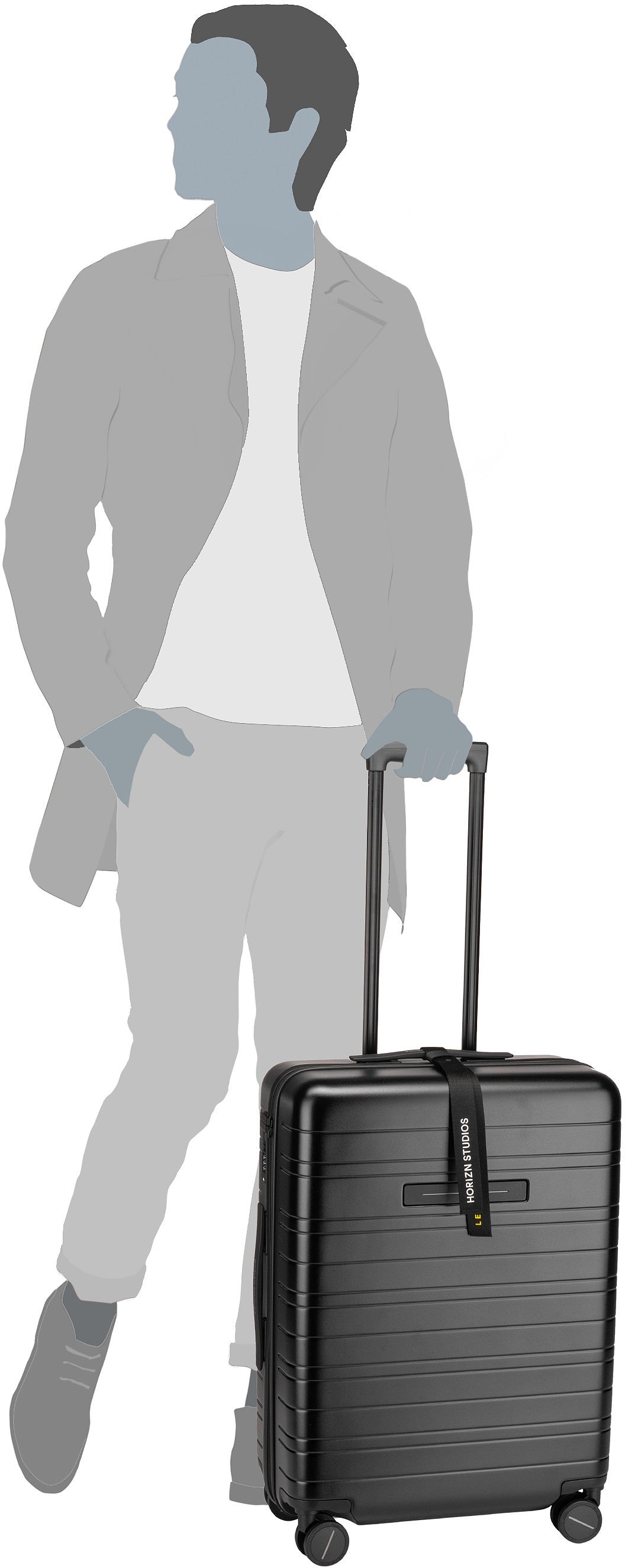 Horizn Studios H6 Essential Check-In Luggage All Black Koffer – Silhouettenansicht