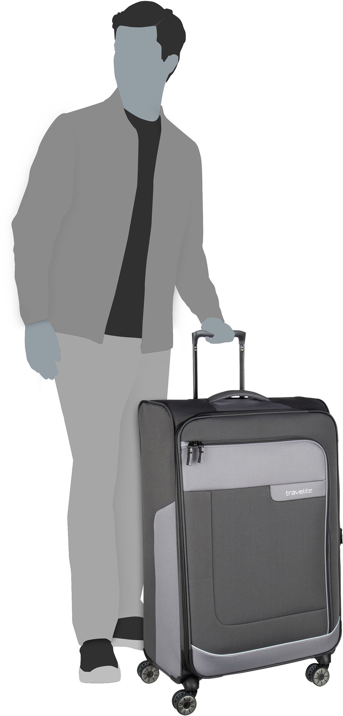 travelite Viia 4w Trolley L Eukalyptus Koffer – Silhouettenansicht