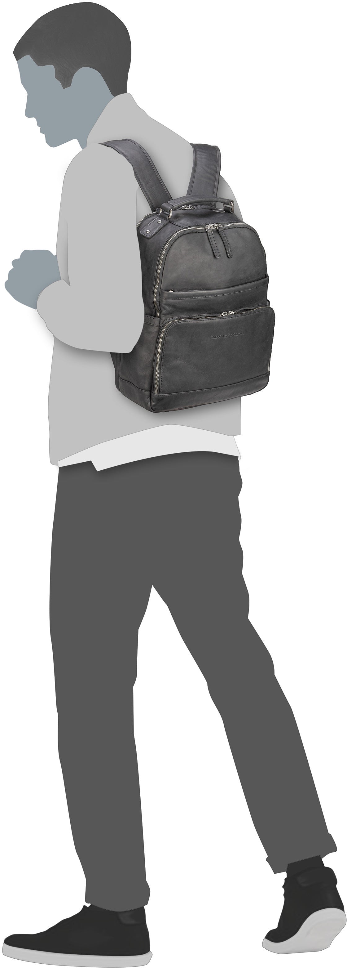 The Chesterfield Brand Austin 0184 Cognac Rucksack – Silhouettenansicht