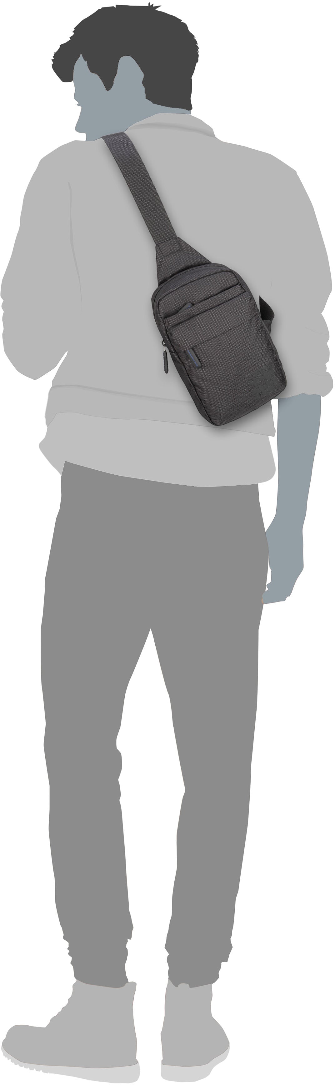 Mandarina Duck District KPM02 Steel Sling Bag – Silhouettenansicht
