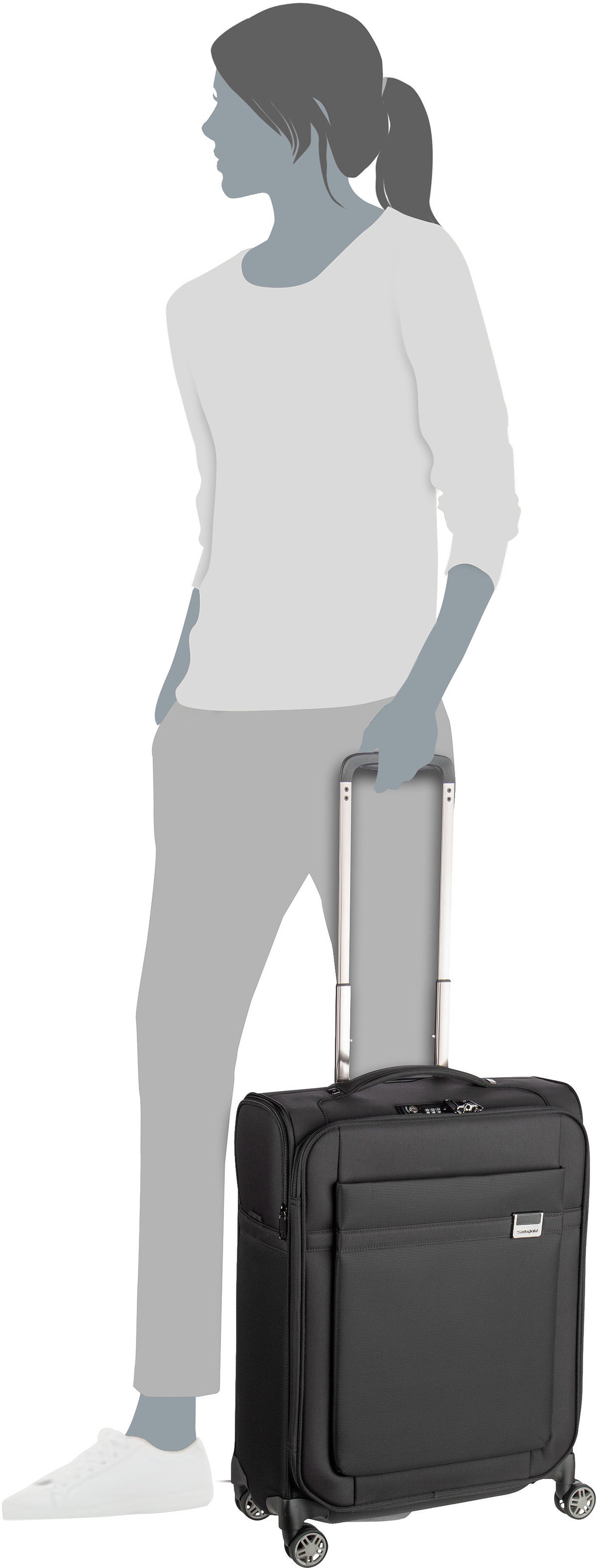 Samsonite Airea Spinner 55 Strict Black Koffer – Silhouettenansicht