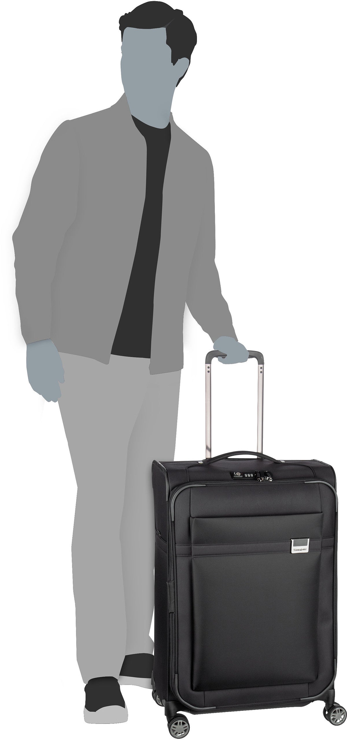 Samsonite Airea Spinner 67 EXP Black Koffer – Silhouettenansicht