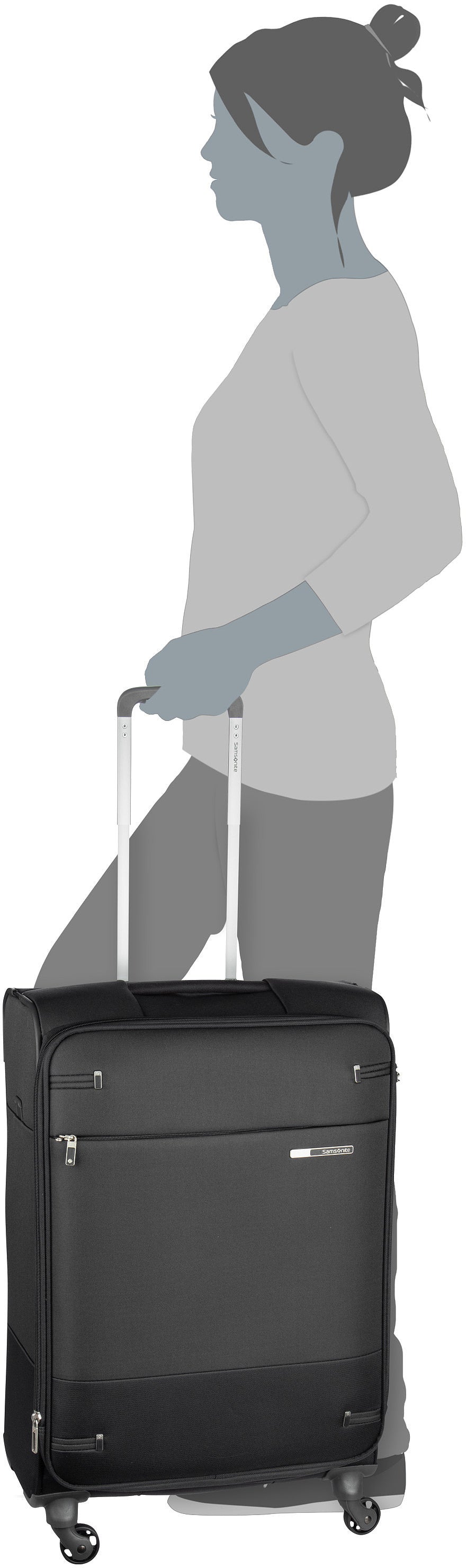 Samsonite Base Boost Spinner 66 EXP Black Koffer – Silhouettenansicht