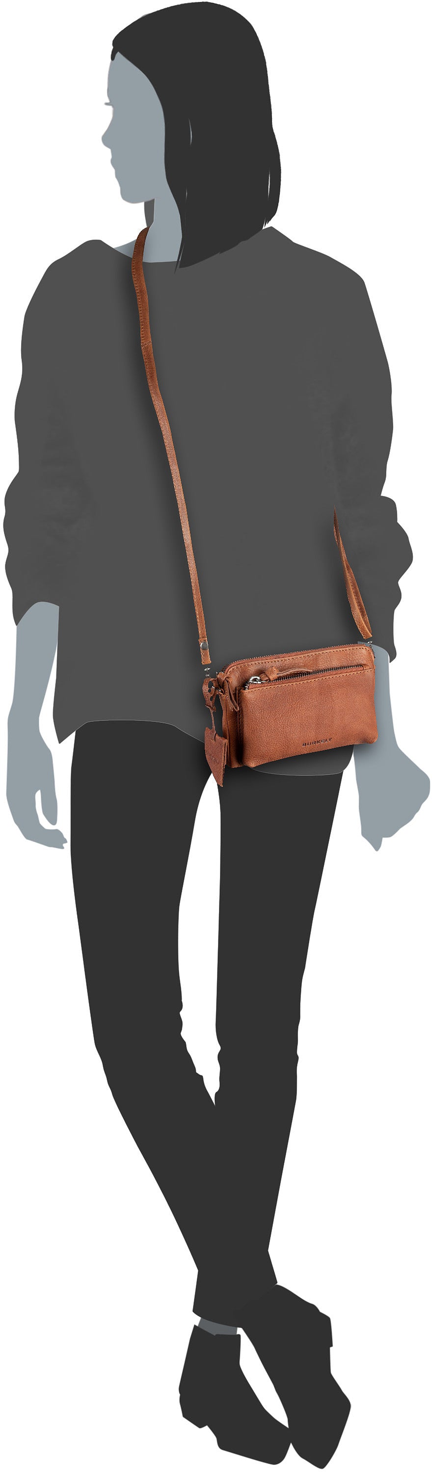Burkely Antique Avery Mini Bag 8718 Brown Crossbody Bag – Silhouettenansicht