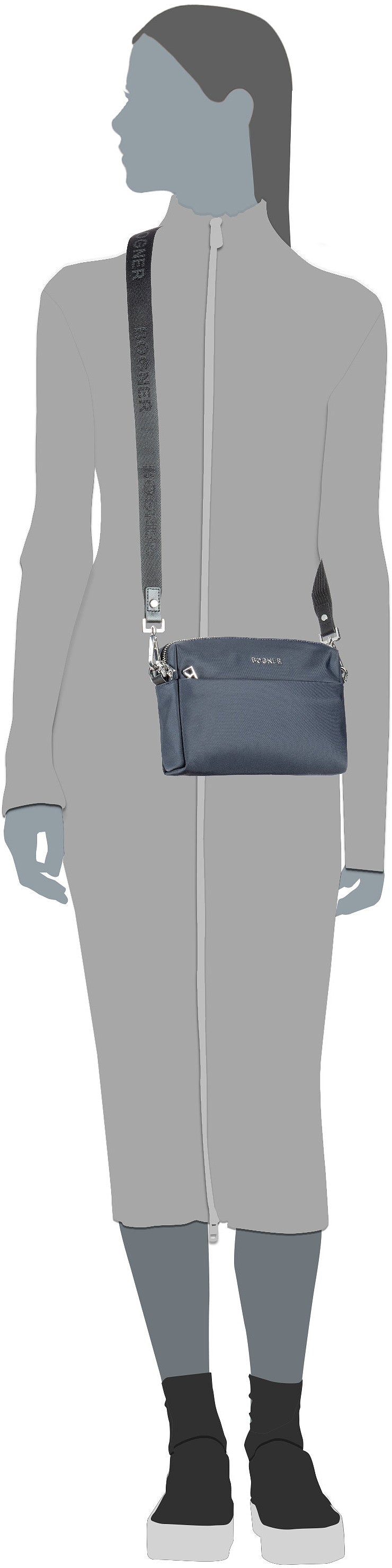 Bogner Klosters Sita SHZ Dark Blue Crossbody Bag – Silhouettenansicht
