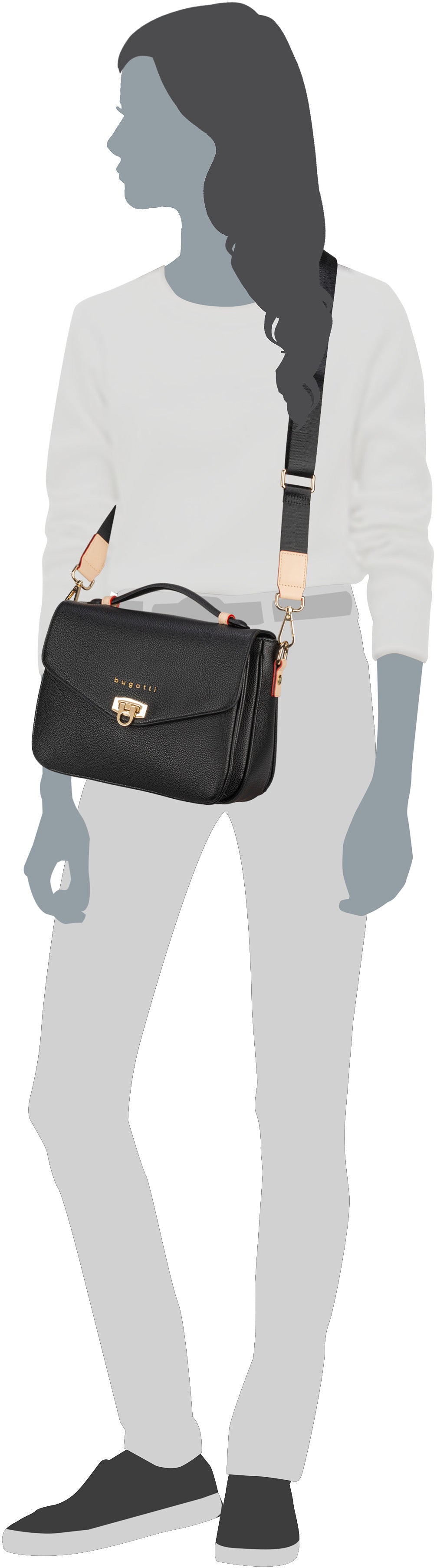 Bugatti Ella Classic Bag Olive Crossbody Bag – Silhouettenansicht
