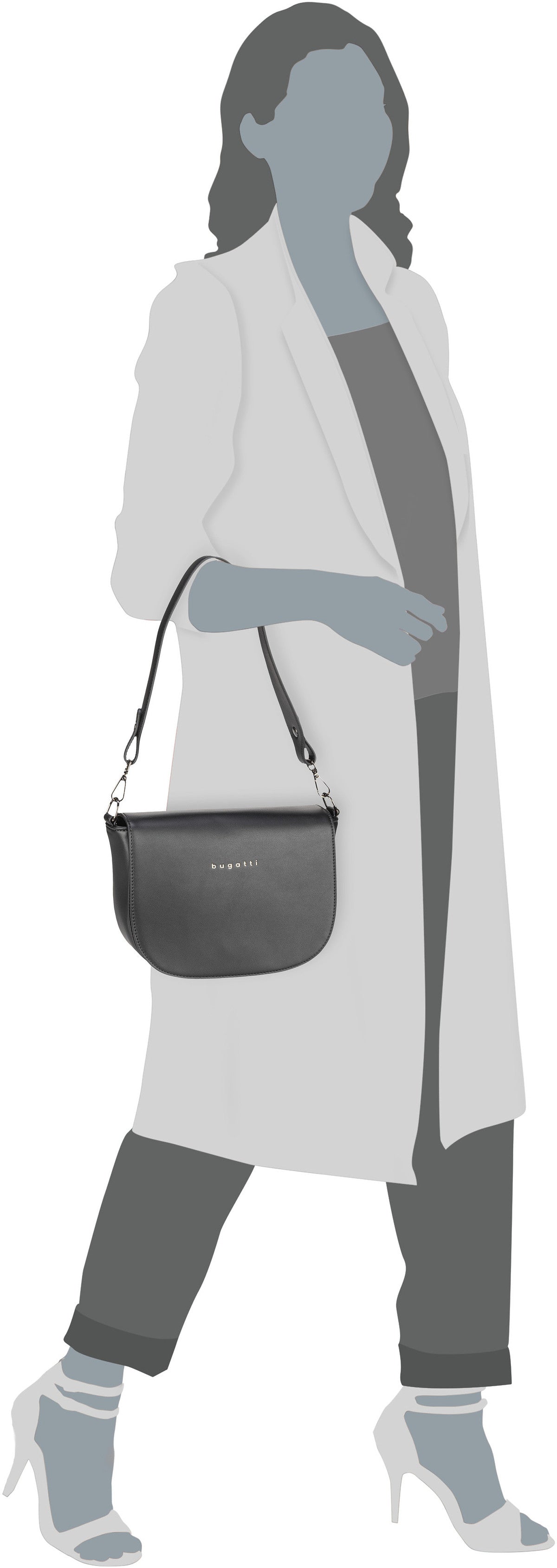 Bugatti Almata M Schwarz Saddle Bag – Silhouettenansicht