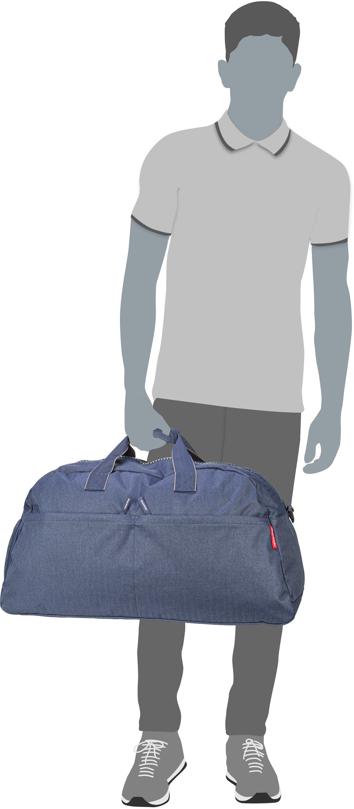 reisenthel overnighter plus Herringbone Dark Blue Weekender – Silhouettenansicht