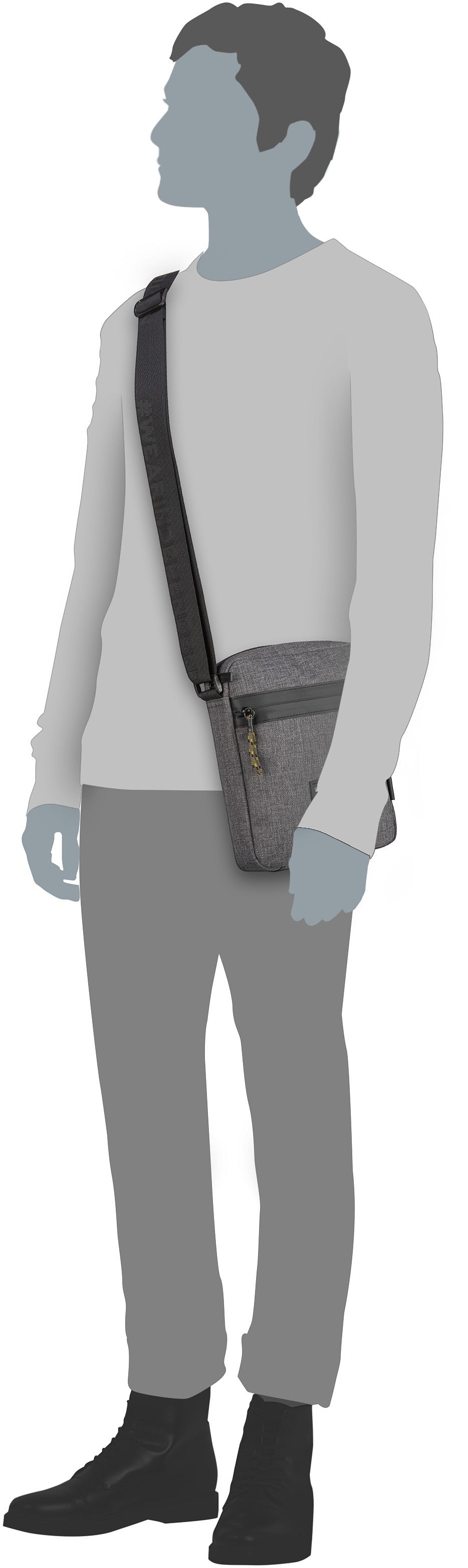 Strellson Northwood 2.0 Marcus XSVZ Dark Grey Crossbody Bag – Silhouettenansicht