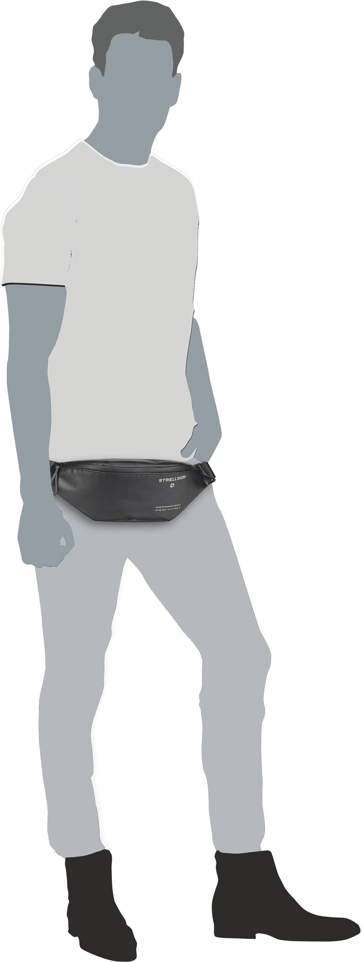 Strellson Stockwell 2.0 Curt LHZ Black Bauchtasche – Silhouettenansicht