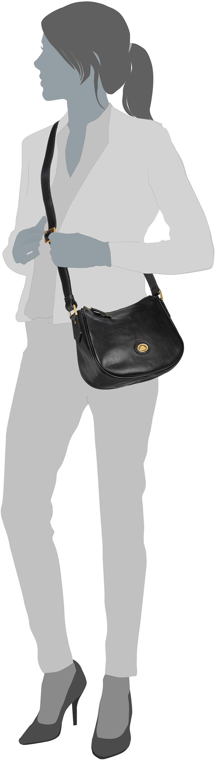 The Bridge Story Donna Sac Bag 2731 Nero Crossbody Bag – Silhouettenansicht