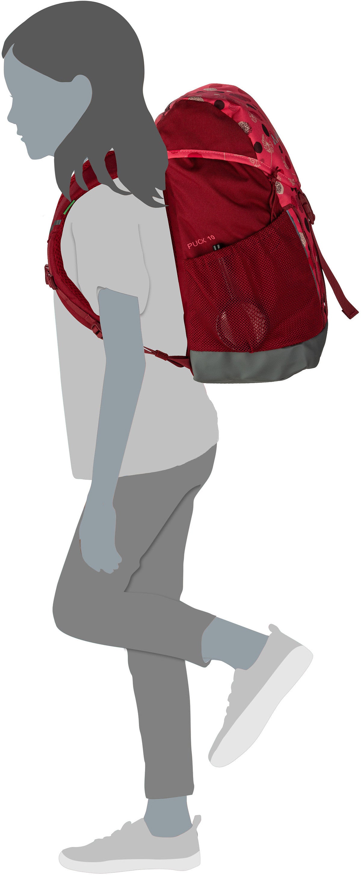 Vaude Puck 10 Raspberry Rucksack – Silhouettenansicht