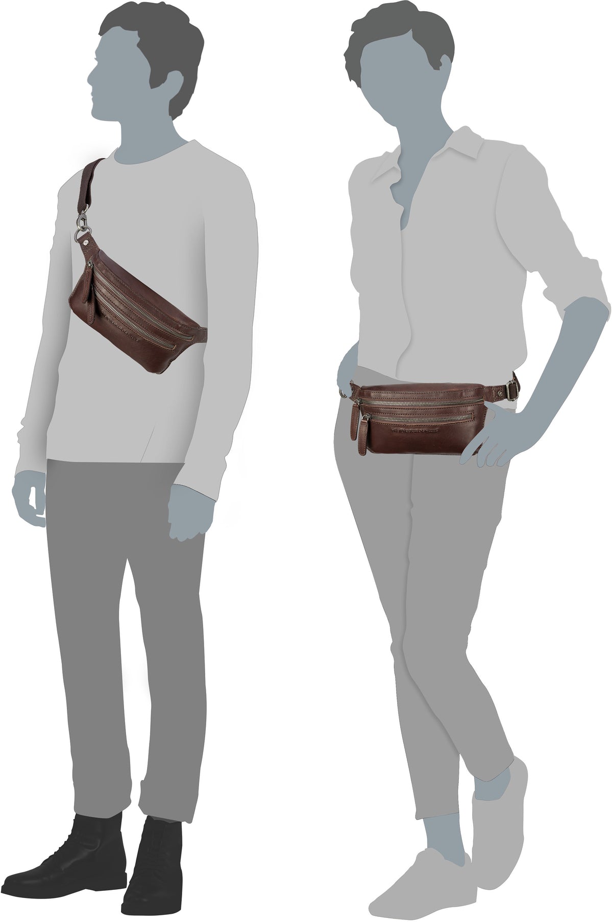 The Chesterfield Brand Toronto 1021 Brown Bauchtasche – Silhouettenansicht