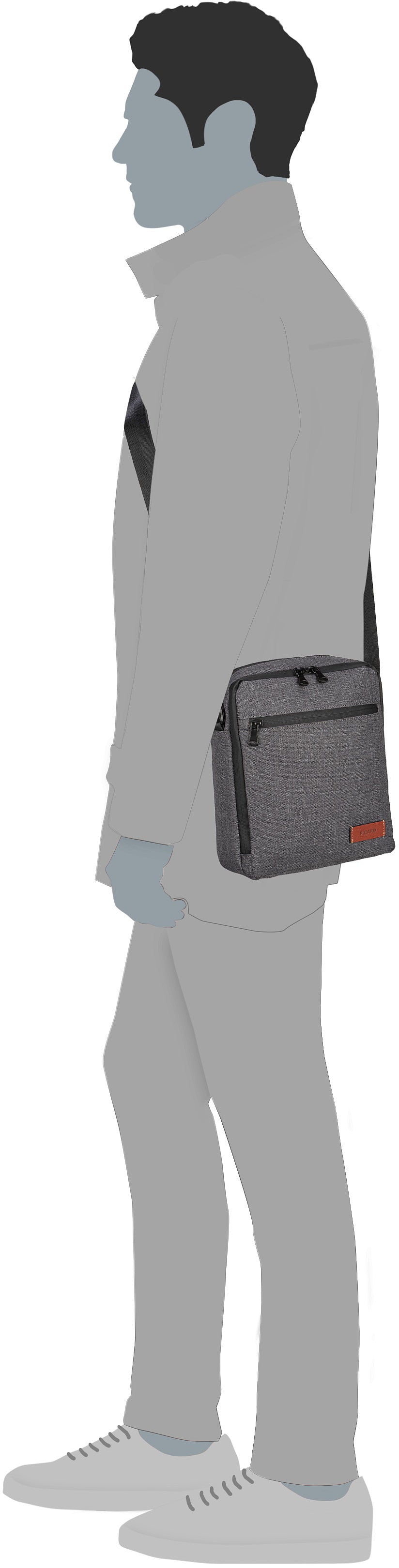 Picard Go Eco 2964 Anthrazit Crossbody Bag – Silhouettenansicht