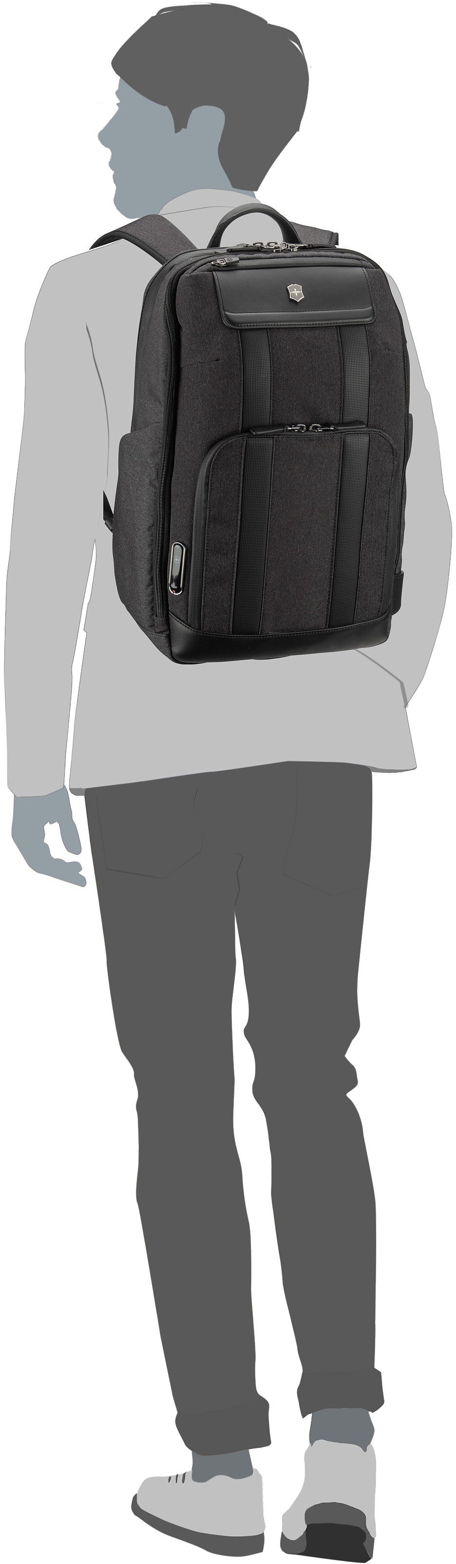 Victorinox Architecture Urban2 Deluxe Melange Grey/Black Rucksack – Silhouettenansicht