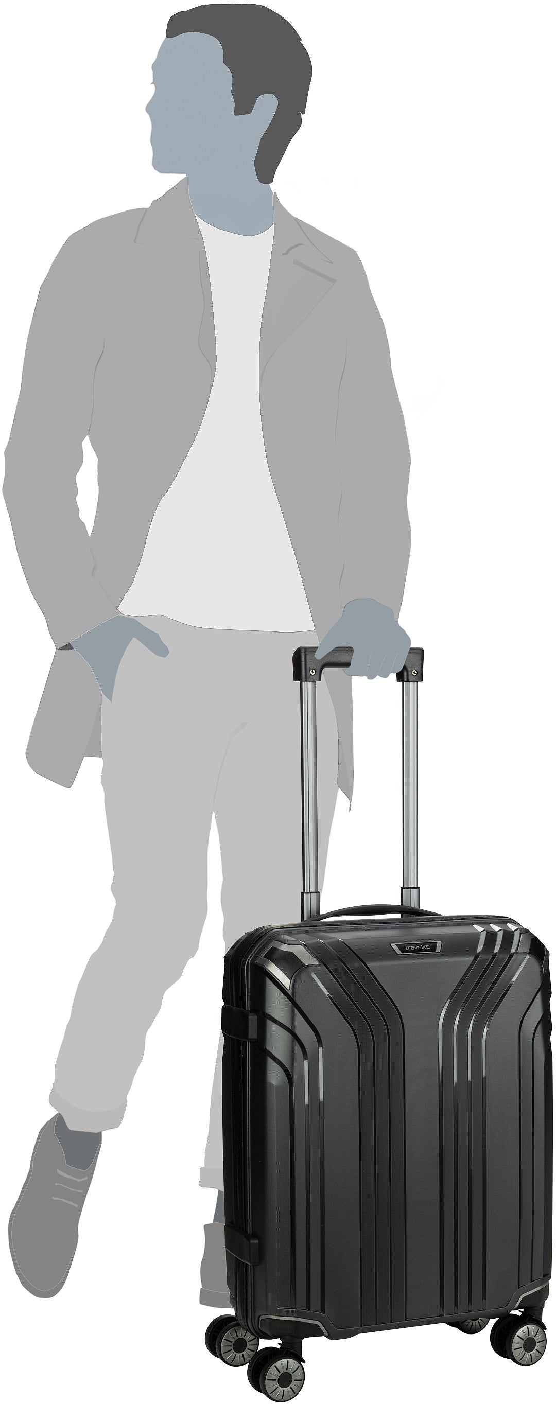travelite Elvaa 4w Trolley S Schwarz Koffer – Silhouettenansicht