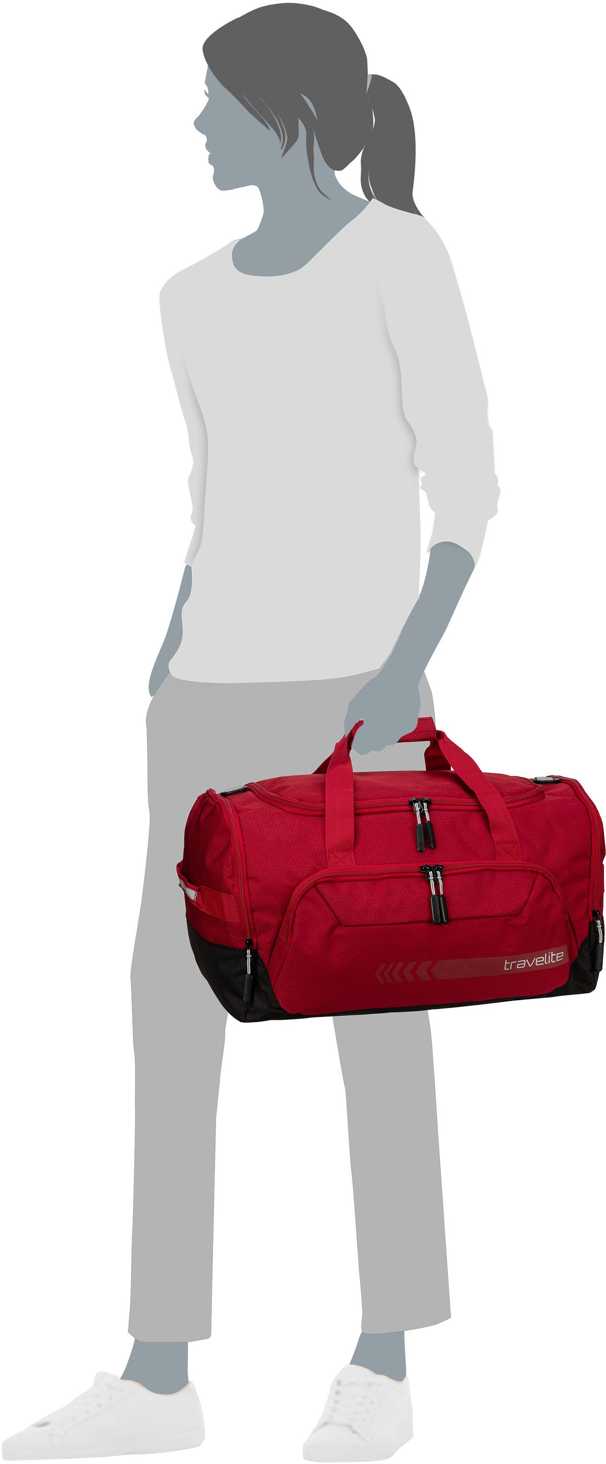travelite Kick Off M Salbei Dufflebag – Silhouettenansicht