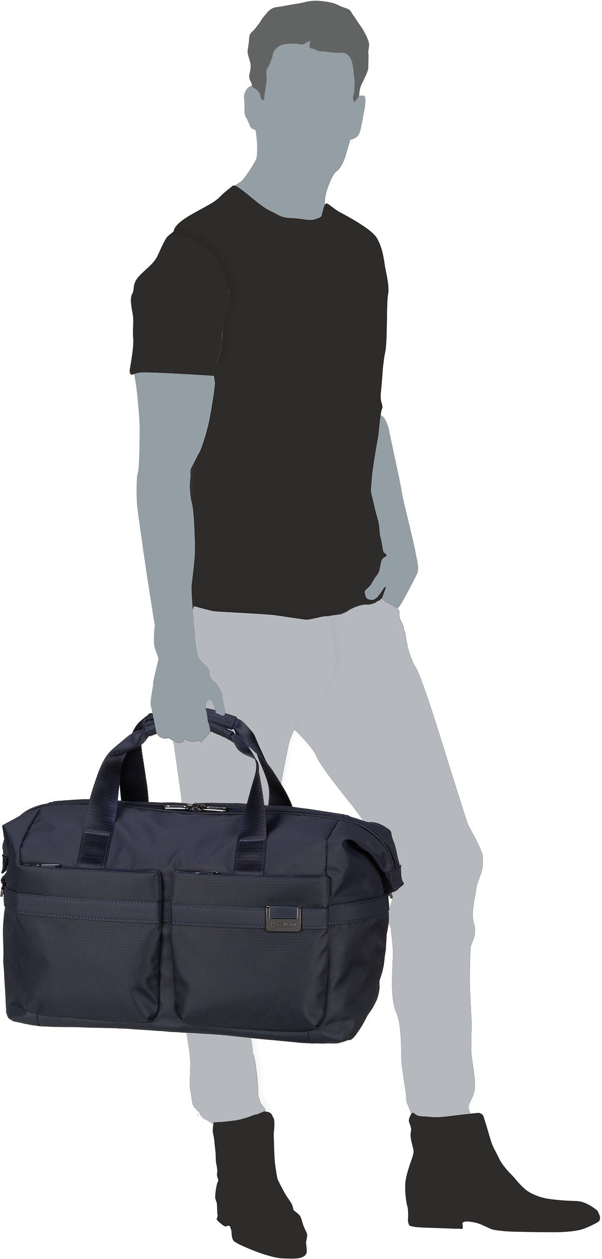 Samsonite Airea Duffle 45 Dark Blue Weekender – Silhouettenansicht